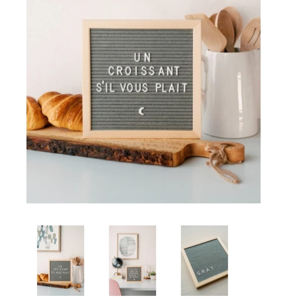 Letterpress gray felt board with letters new